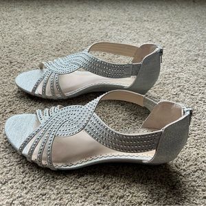 Charter Club Low Wedge Sandals, sparkly open toed shoe.